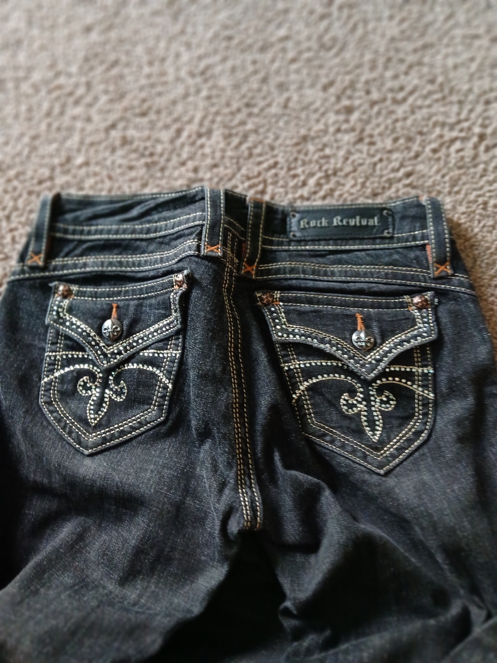 Rock Revival Women’s Black Embellished Pocket Jeans
